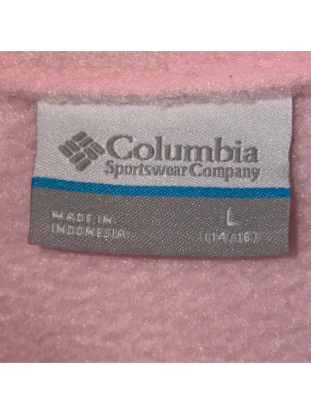 Columbia Girls Pink Full Zip Fleece Jacket Size L
